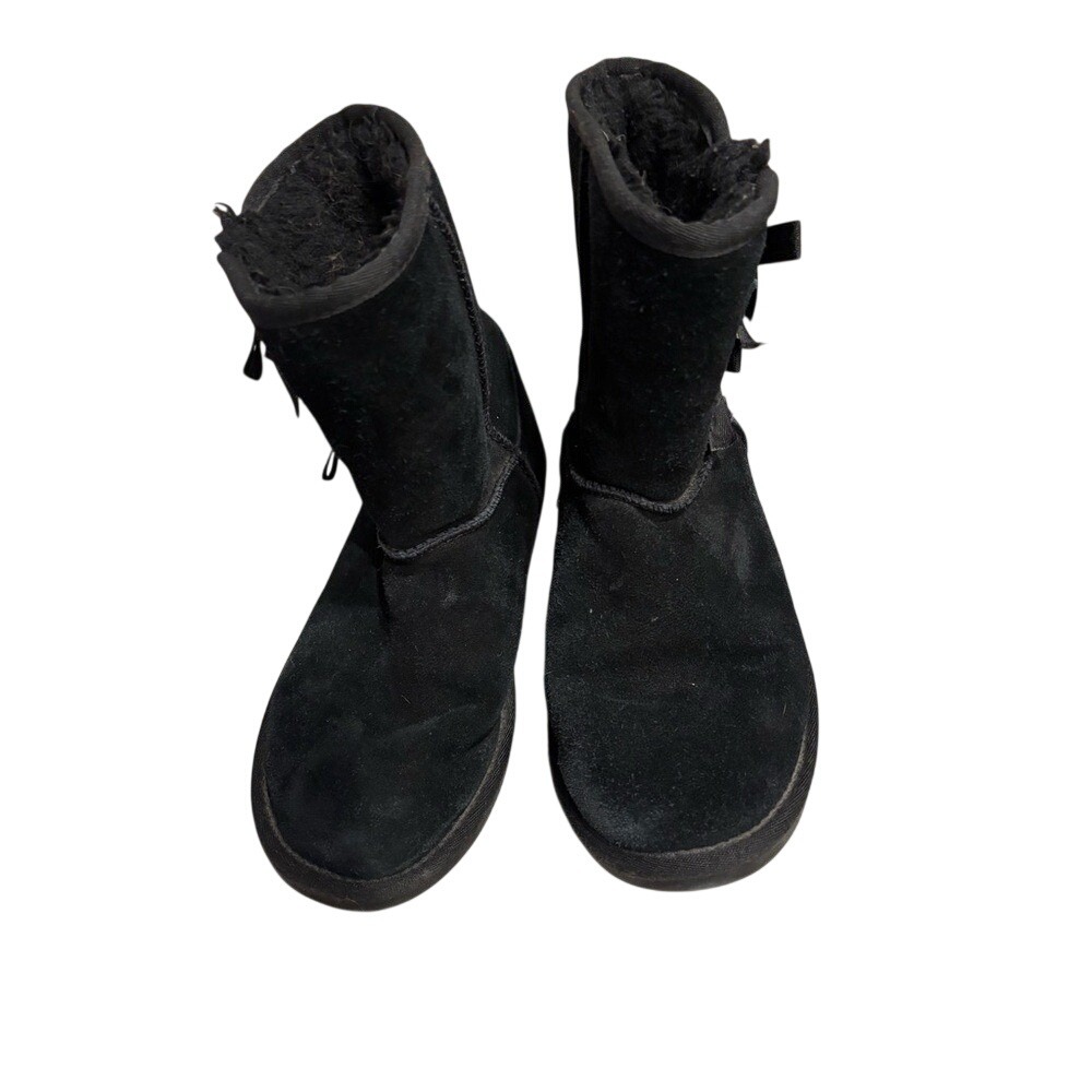 Koolaburra Black‎ Suede Bow-Back Winter Boots